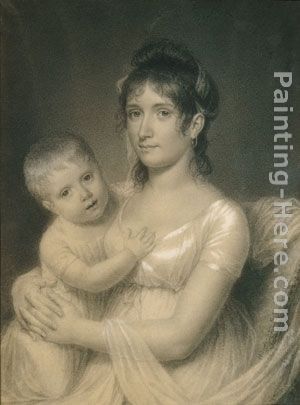 John Vanderlyn Mrs. Daniel Strobel, Jr. (Anna Church Strobel) and Her Son, George